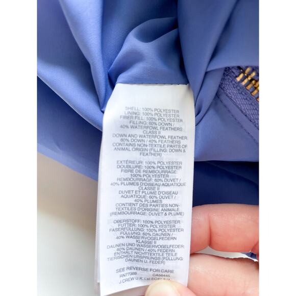 NWOT J.Crew Down Filled Puffer Vest Periwinkle Size XS - Picture 5 of 8